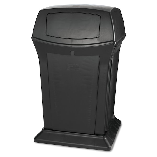 Rubbermaid Commercial 45 gal Rectangular Fire-Resistant Wastebasket, Black, Side Door, Structural Foam, 24.88 in FG917188BLA - main
